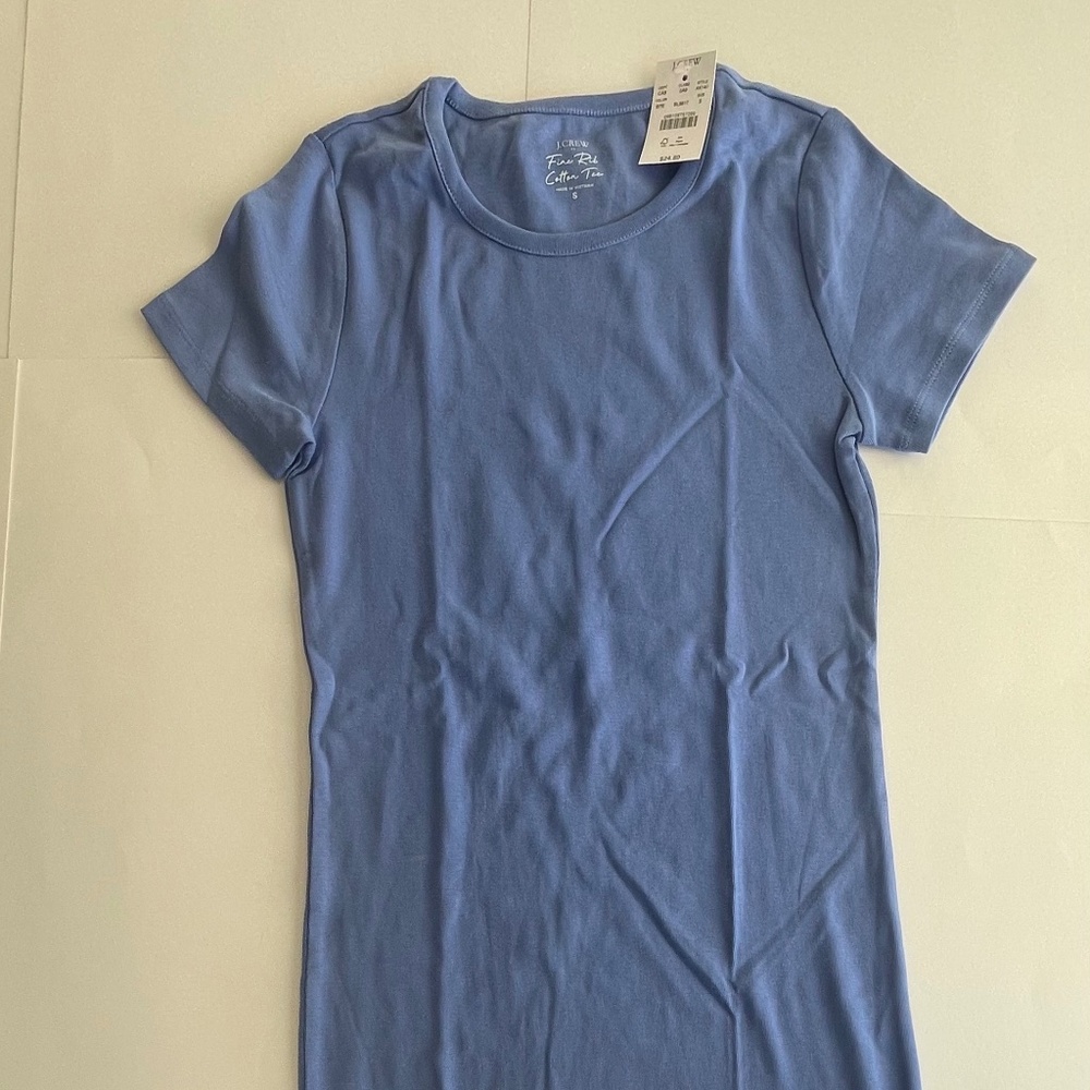 COPY - J Crew Fine-Rib Cotton Crewneck Tee - Blue - S